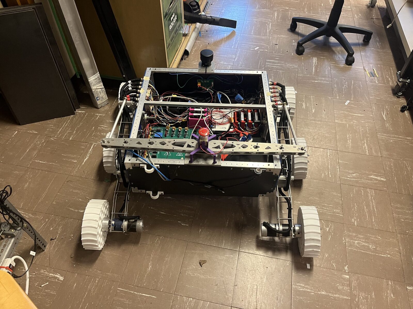 The bare frame during assembly.