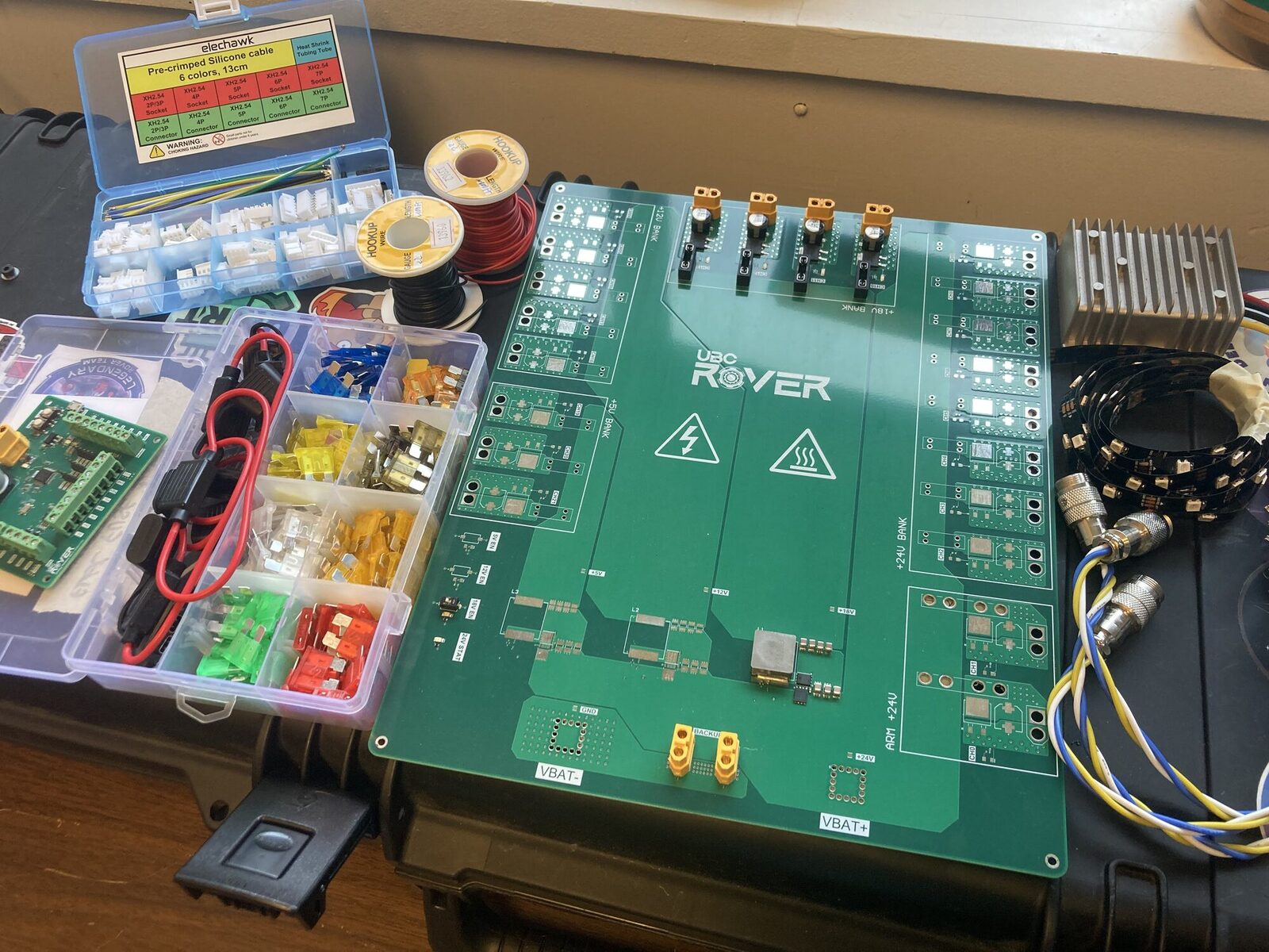 A board on the bench during build.